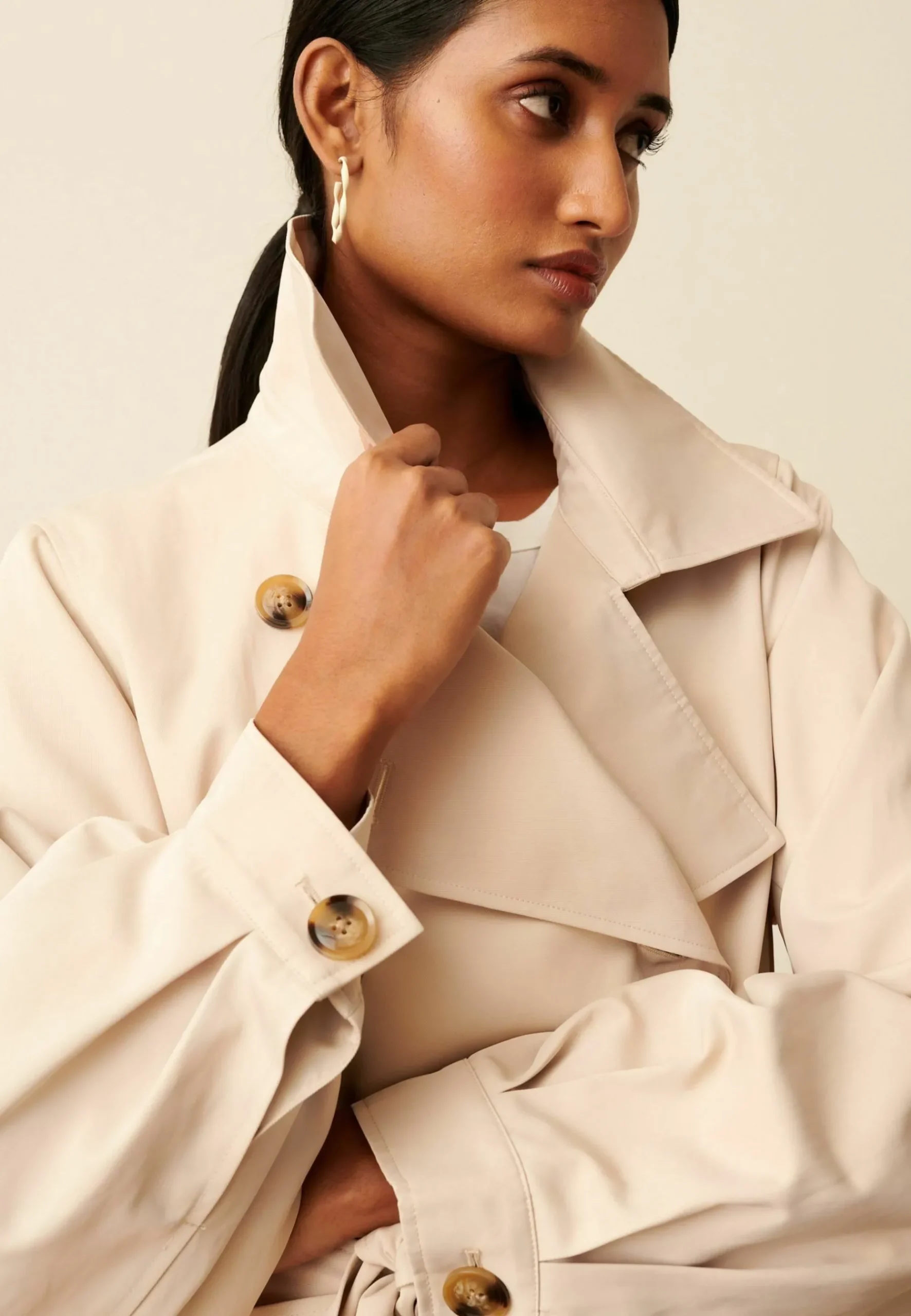 Balloon Sleeve Belted Trench Coat - Trench|Next Hot