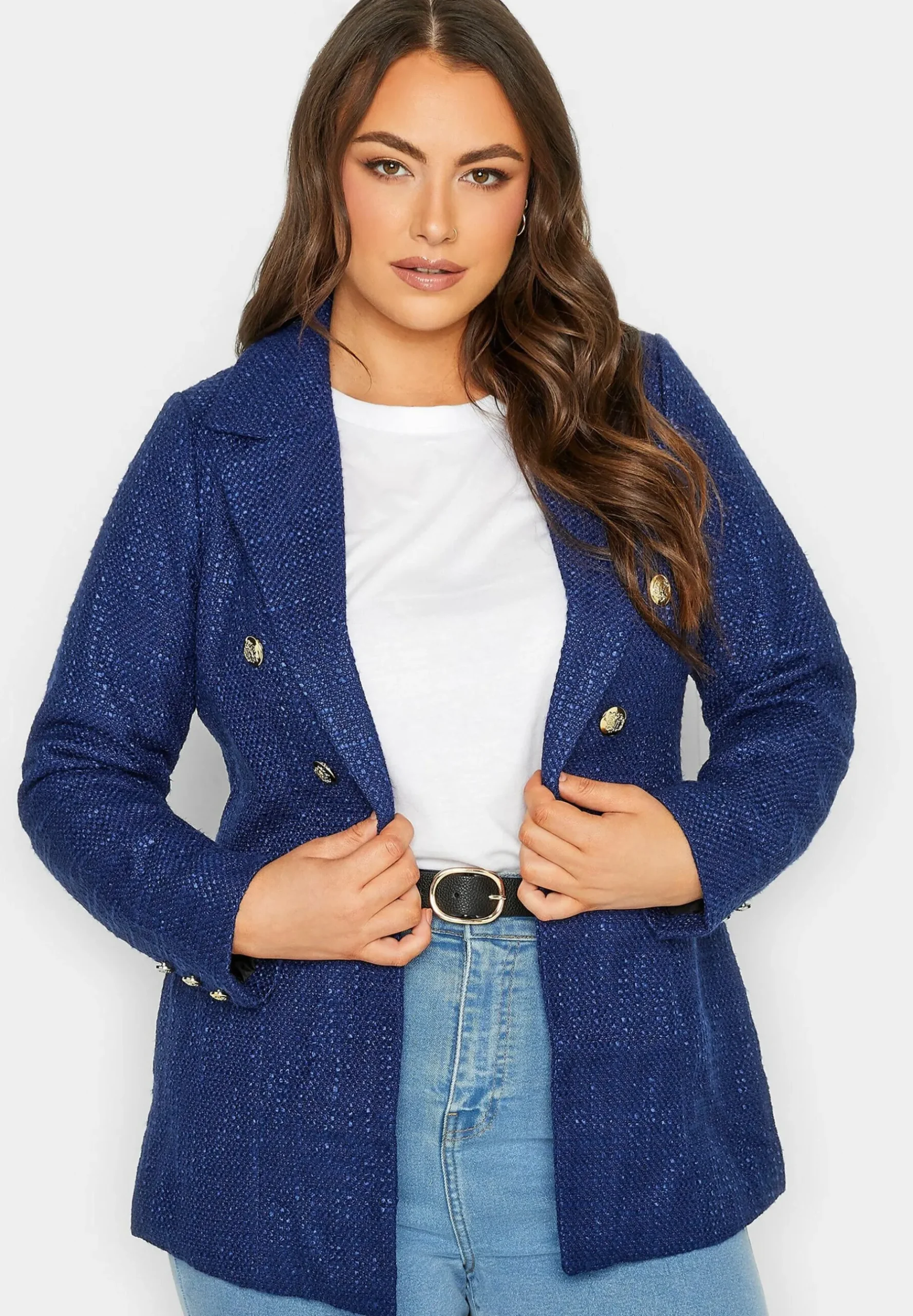 Check Boucle - Manteau Court|Yours Clothing Online