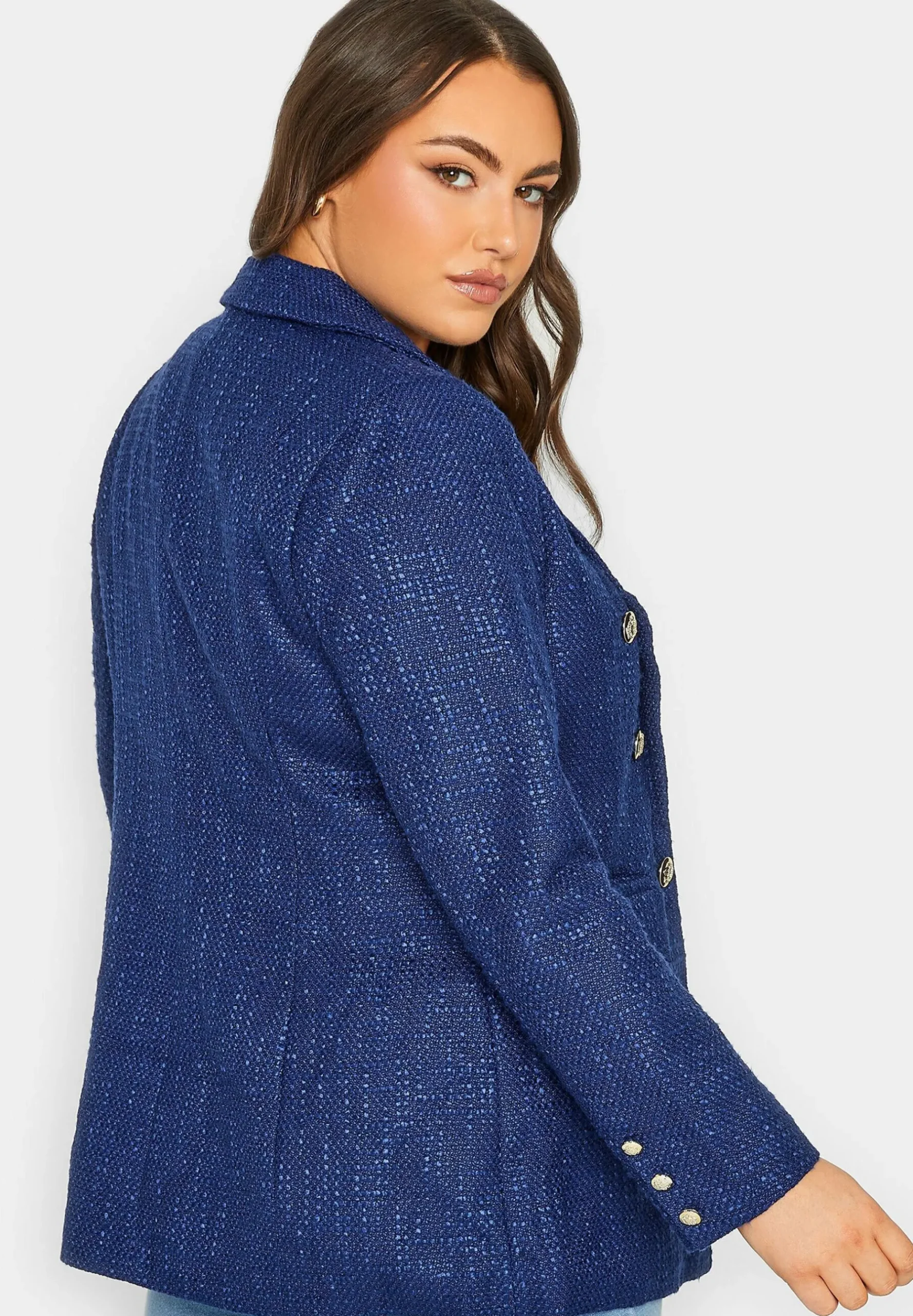 Check Boucle - Manteau Court|Yours Clothing Online