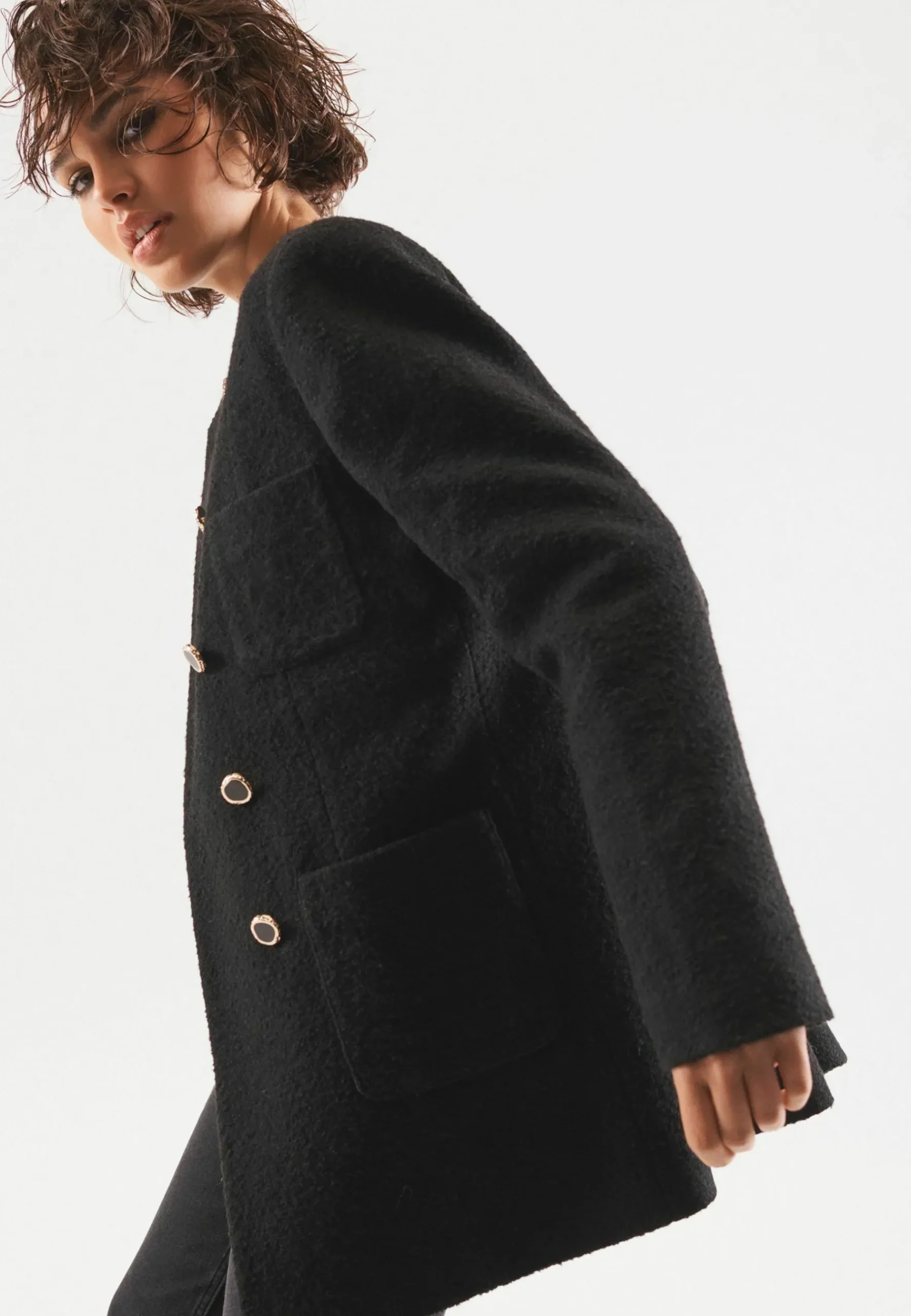 Collarless Coat - Manteau Court|Next Online