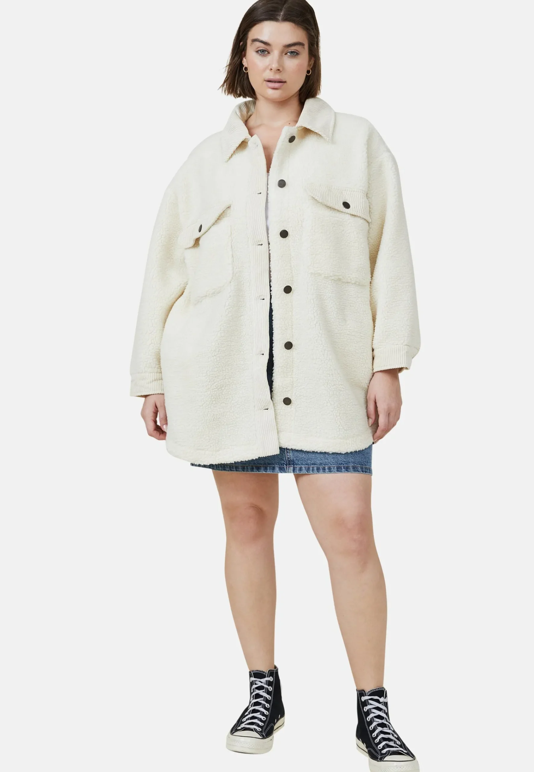 Curve Teddy Boxy Shacket - Manteau Court|Cotton On Discount