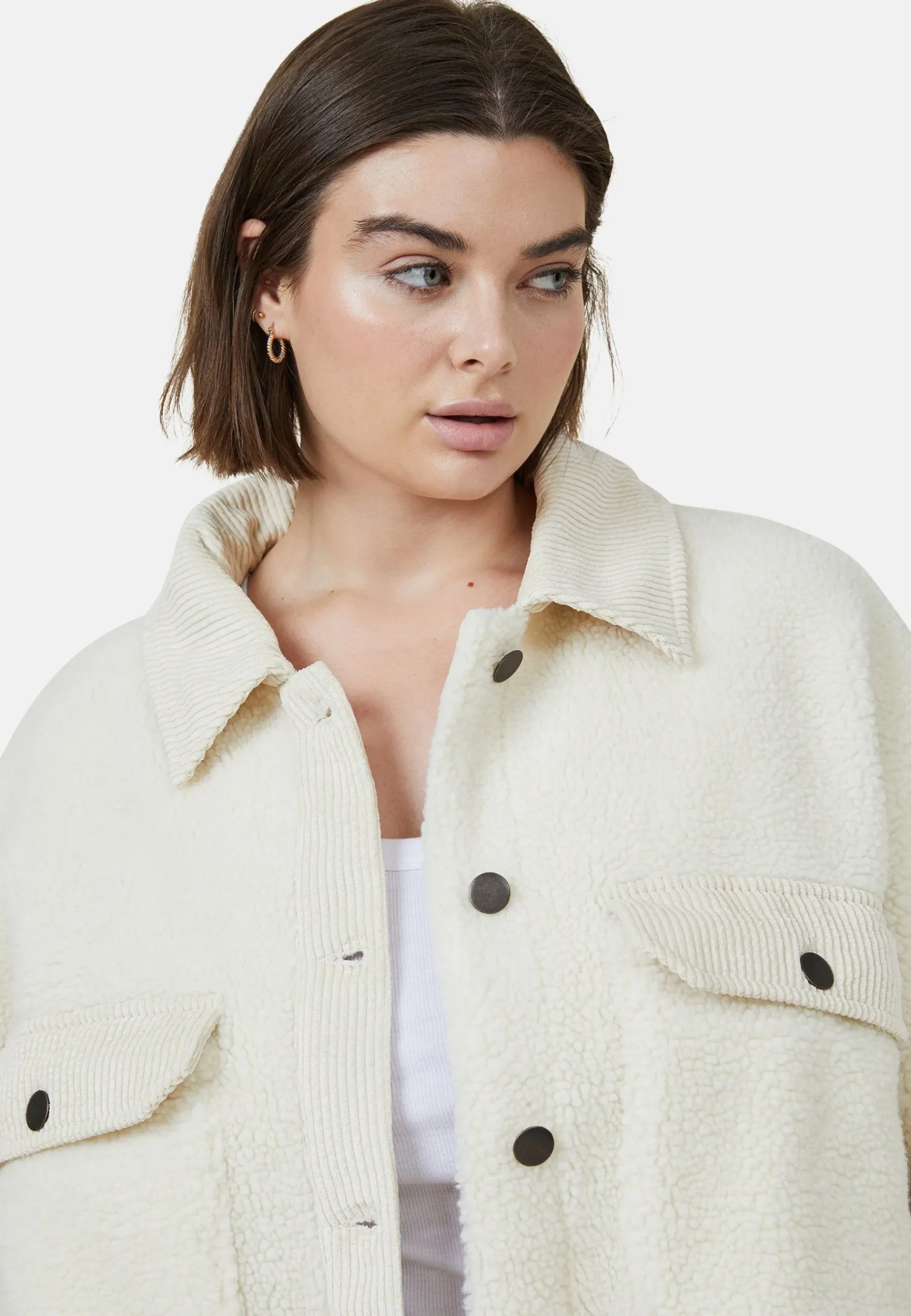 Curve Teddy Boxy Shacket - Manteau Court|Cotton On Discount