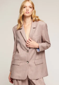 De Botonadura Simple A Rayas Diplomaticas - Manteau Court|Motivi New