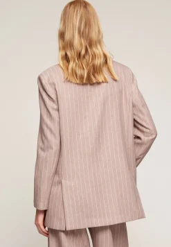 De Botonadura Simple A Rayas Diplomaticas - Manteau Court|Motivi New