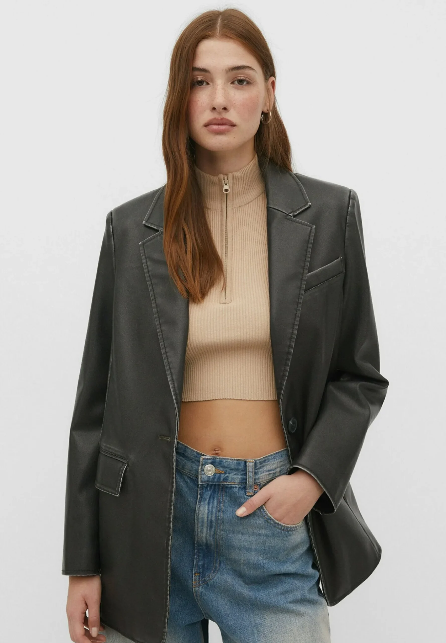 Distressed - Manteau Court|Stradivarius Cheap
