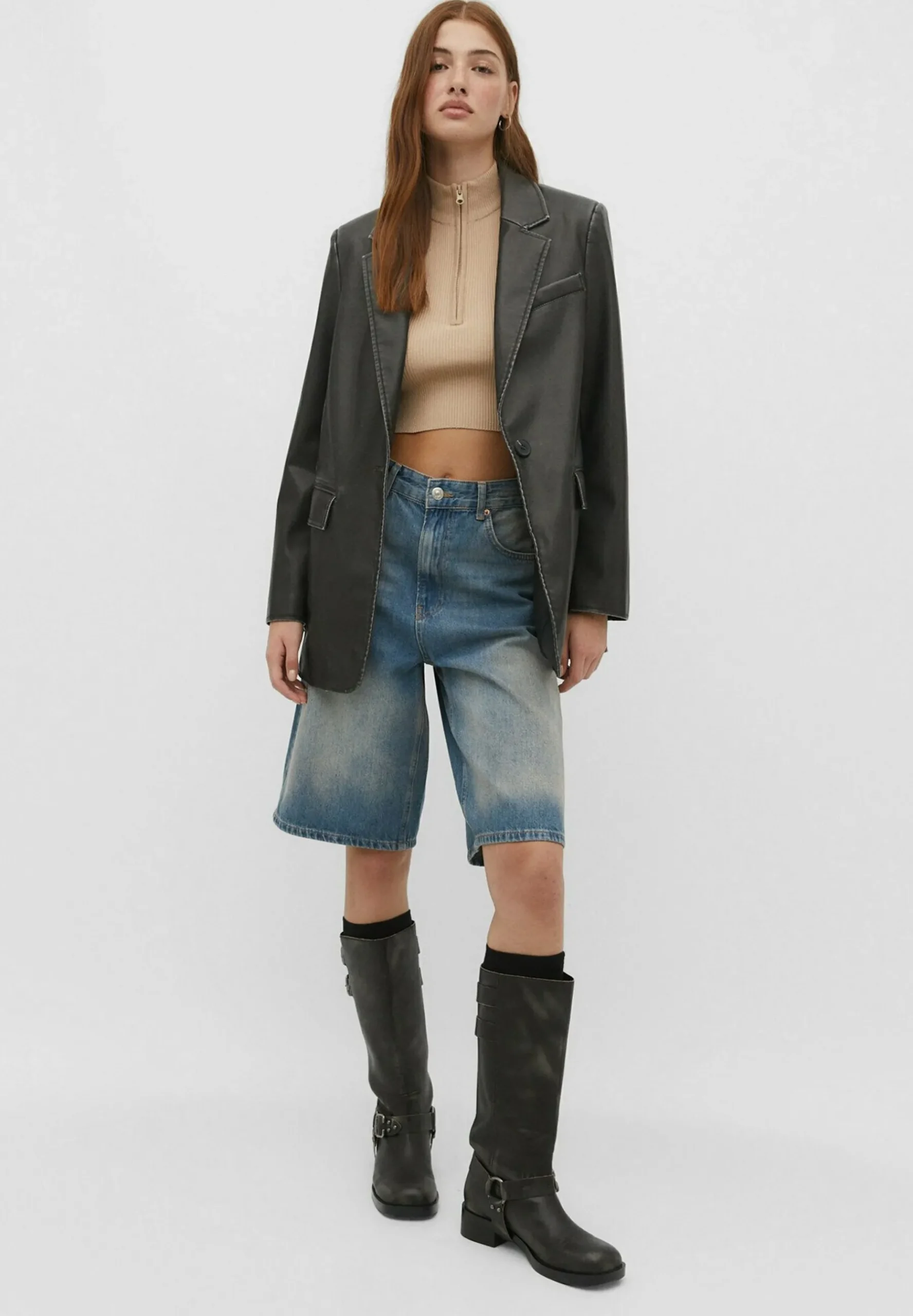 Distressed - Manteau Court|Stradivarius Cheap