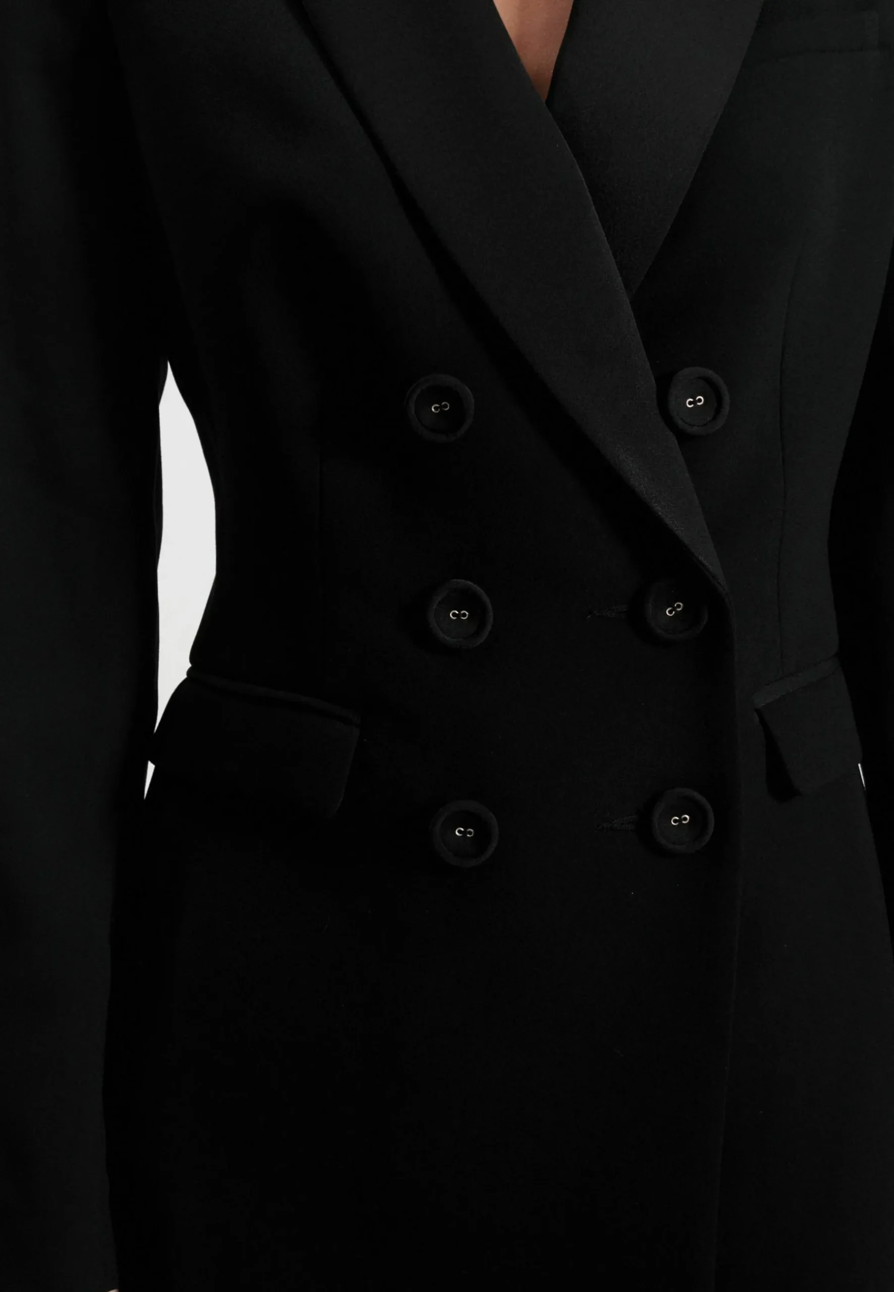 Double Breasted Crep - Manteau Court|Next Sale