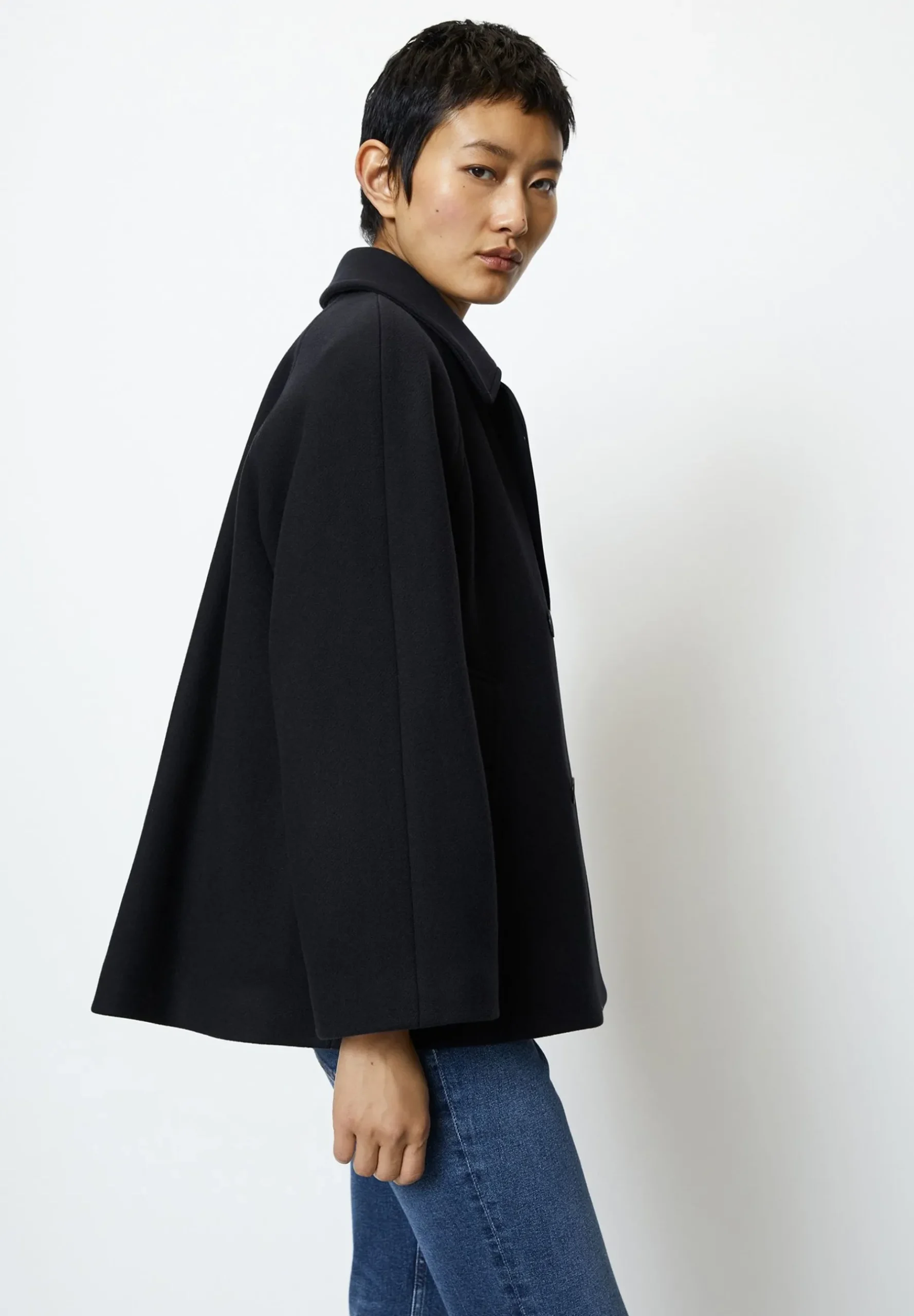 Double Breasted Lapel Collar Welt Pockets - Manteau Court|Marc O'Polo Cheap