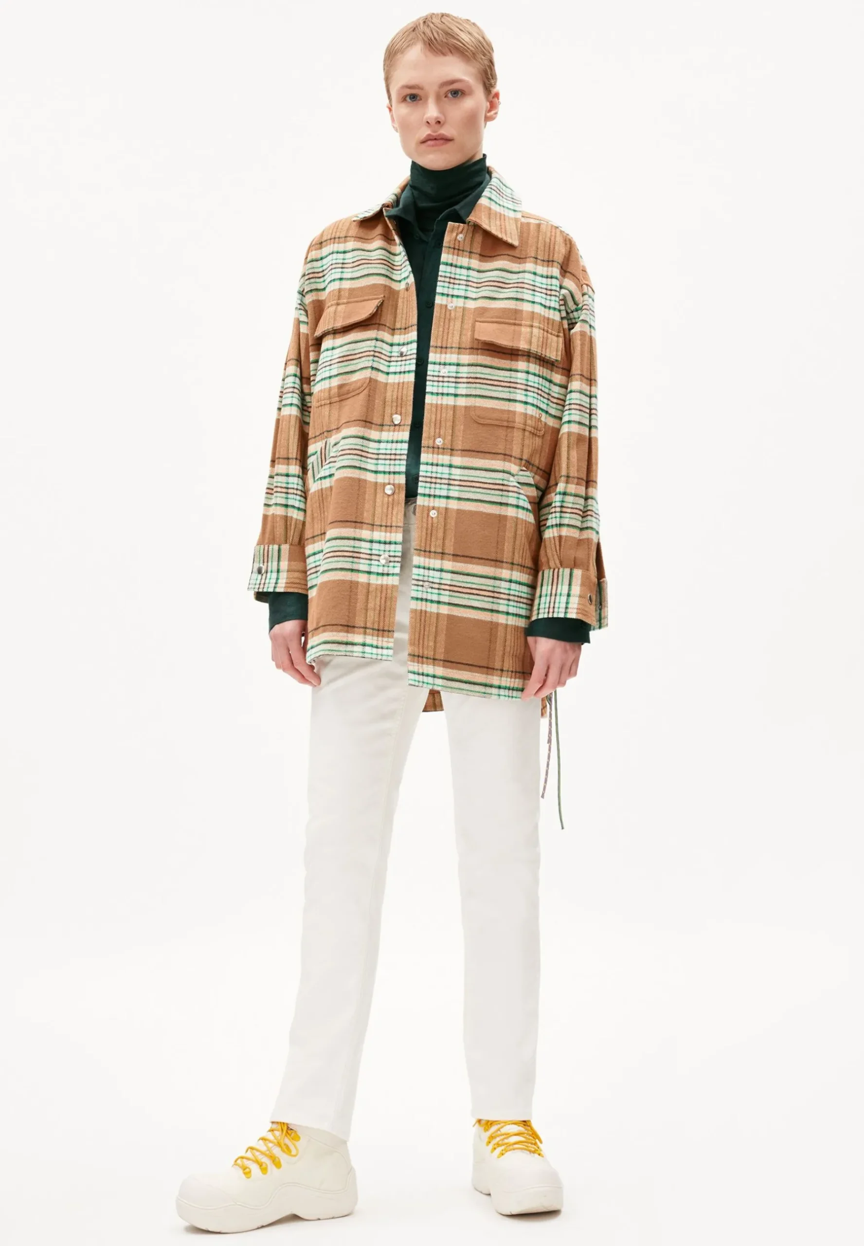 Faadey Check - Manteau Court|ARMEDANGELS Clearance