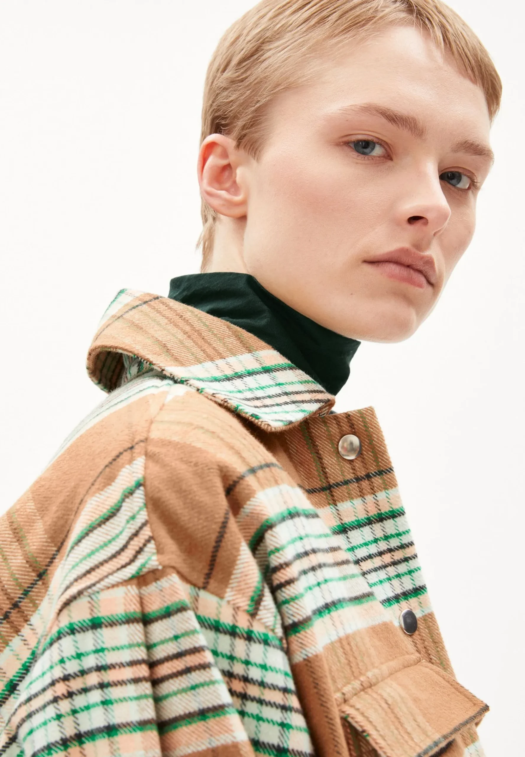 Faadey Check - Manteau Court|ARMEDANGELS Clearance