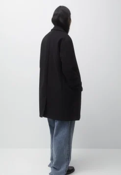 Felt Texture With Button - Manteau Court|PULL&BEAR Best Sale
