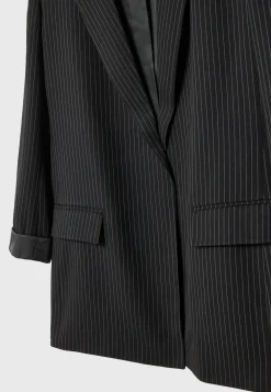 Flowing Open Pinstripe - Manteau Court|Stradivarius Cheap