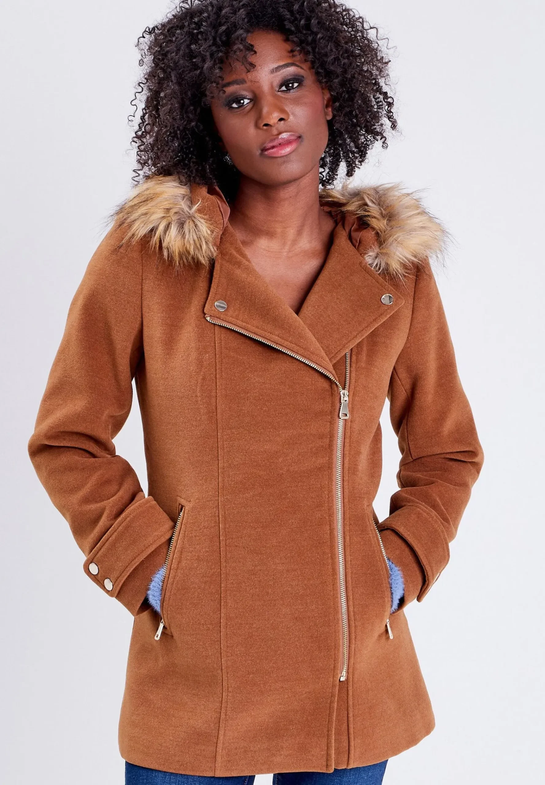 Gerader Mit Kapuze - Manteau Court|Cache Cache Online