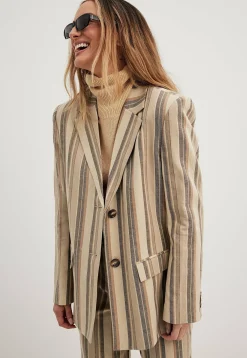 Gestreifter Mit Gerader Passform - Manteau Court|NA-KD Sale