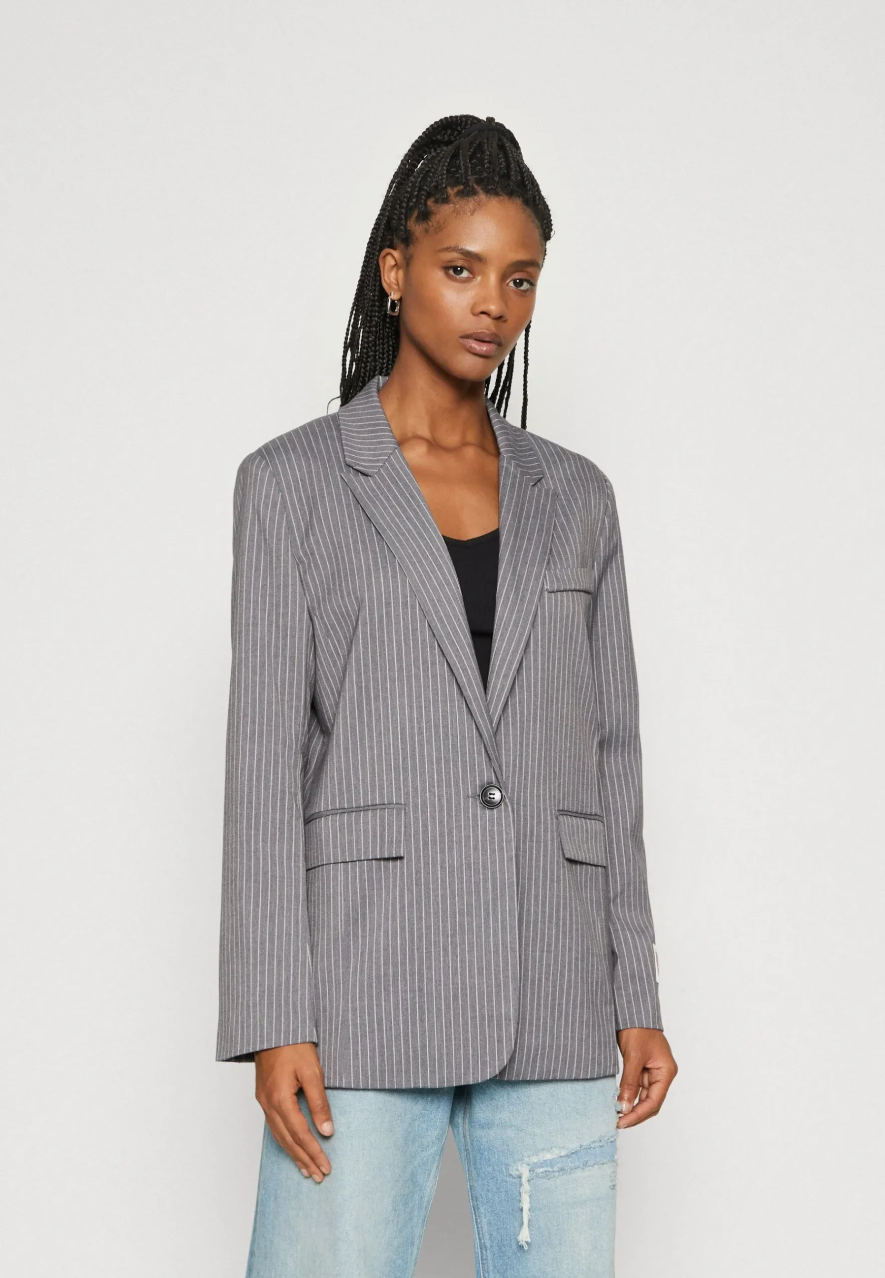 Jesra Stripe Single Breasted Boyfriend - Manteau Court|Colourful Rebel New
