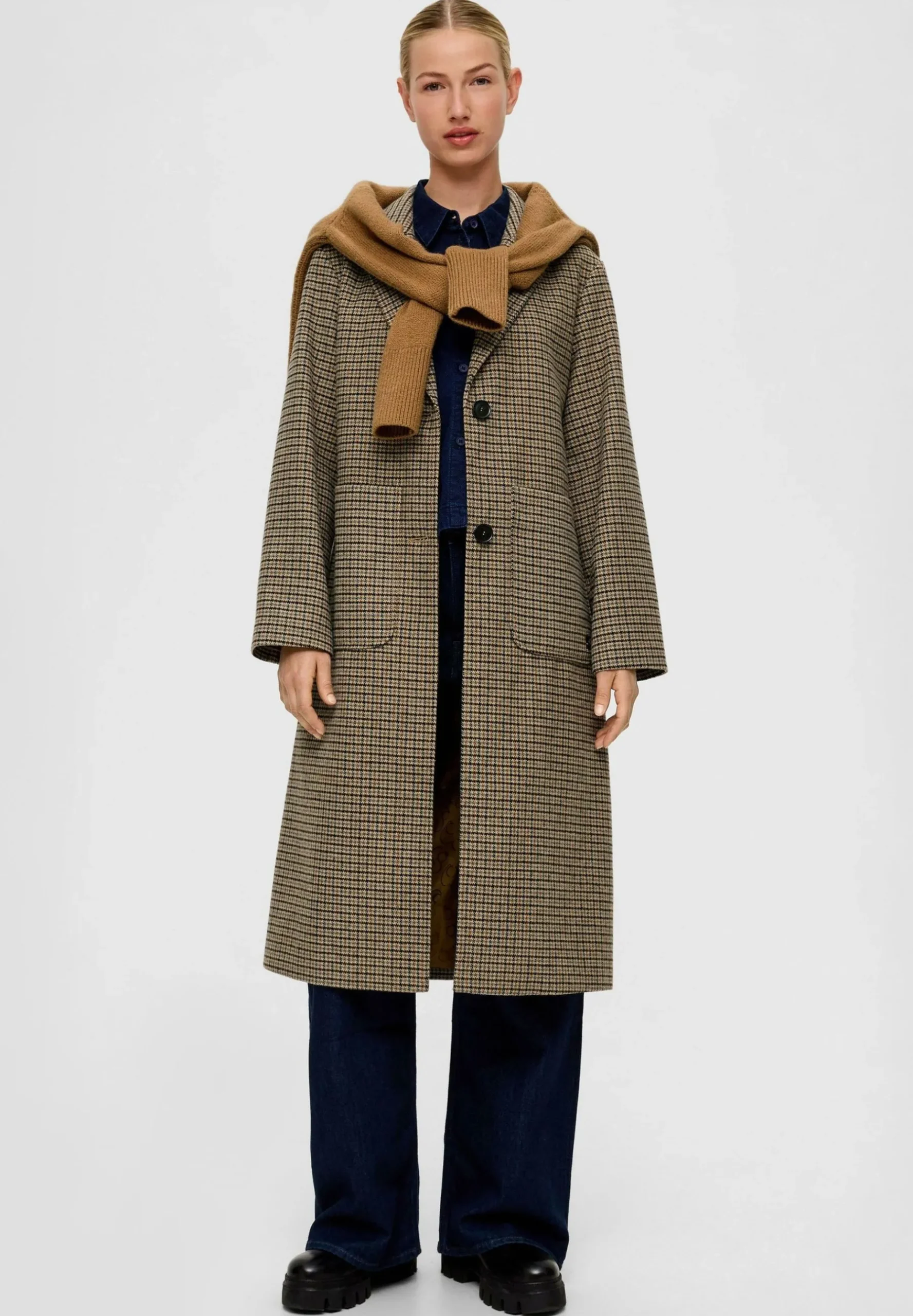 Karierter Mit Anteil - Manteau Classique|s.Oliver Outlet