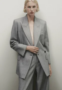 Limited Edition Textured Double Breasted - Manteau Court|Massimo Dutti Online