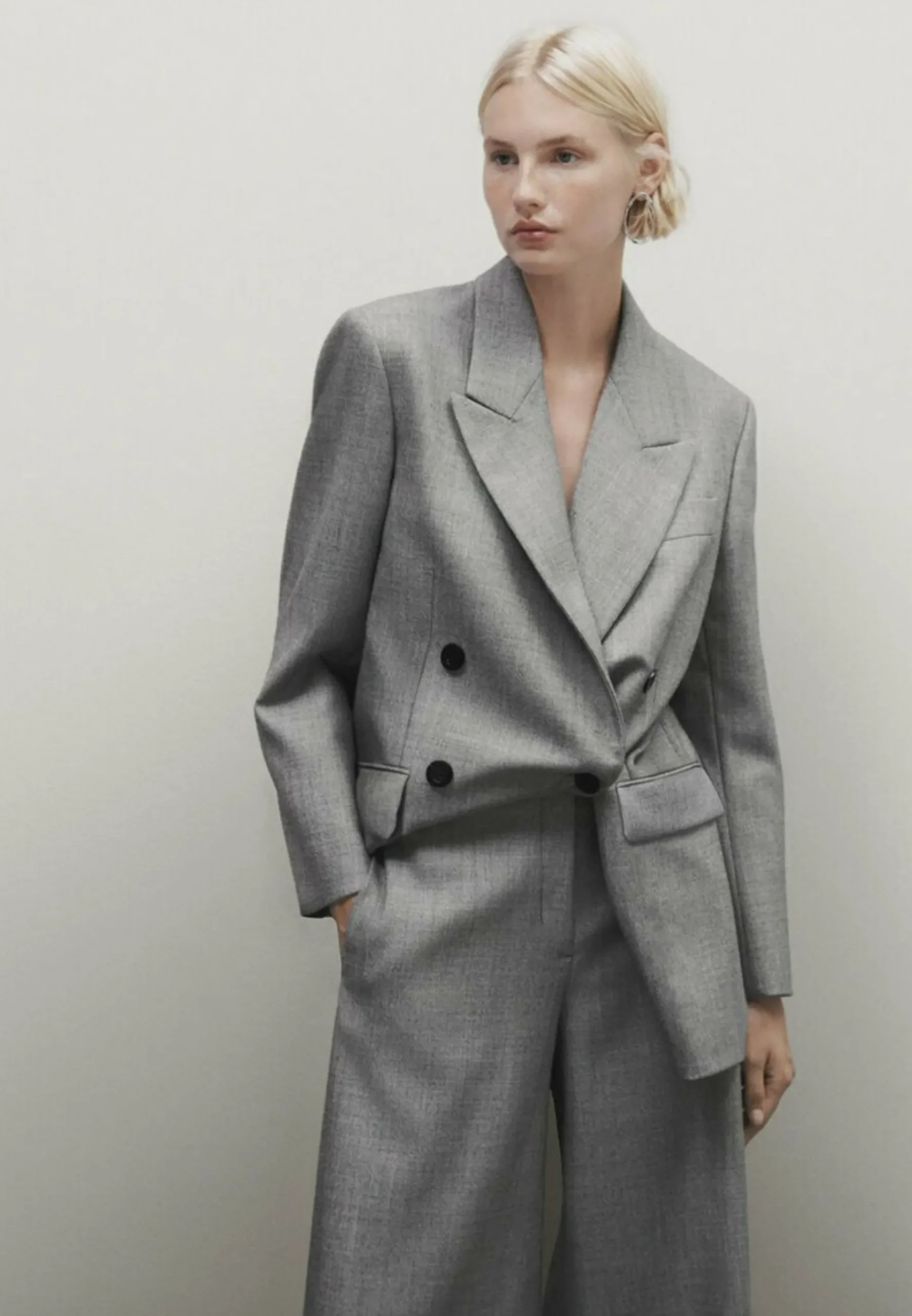 Limited Edition Textured Double Breasted - Manteau Court|Massimo Dutti Online