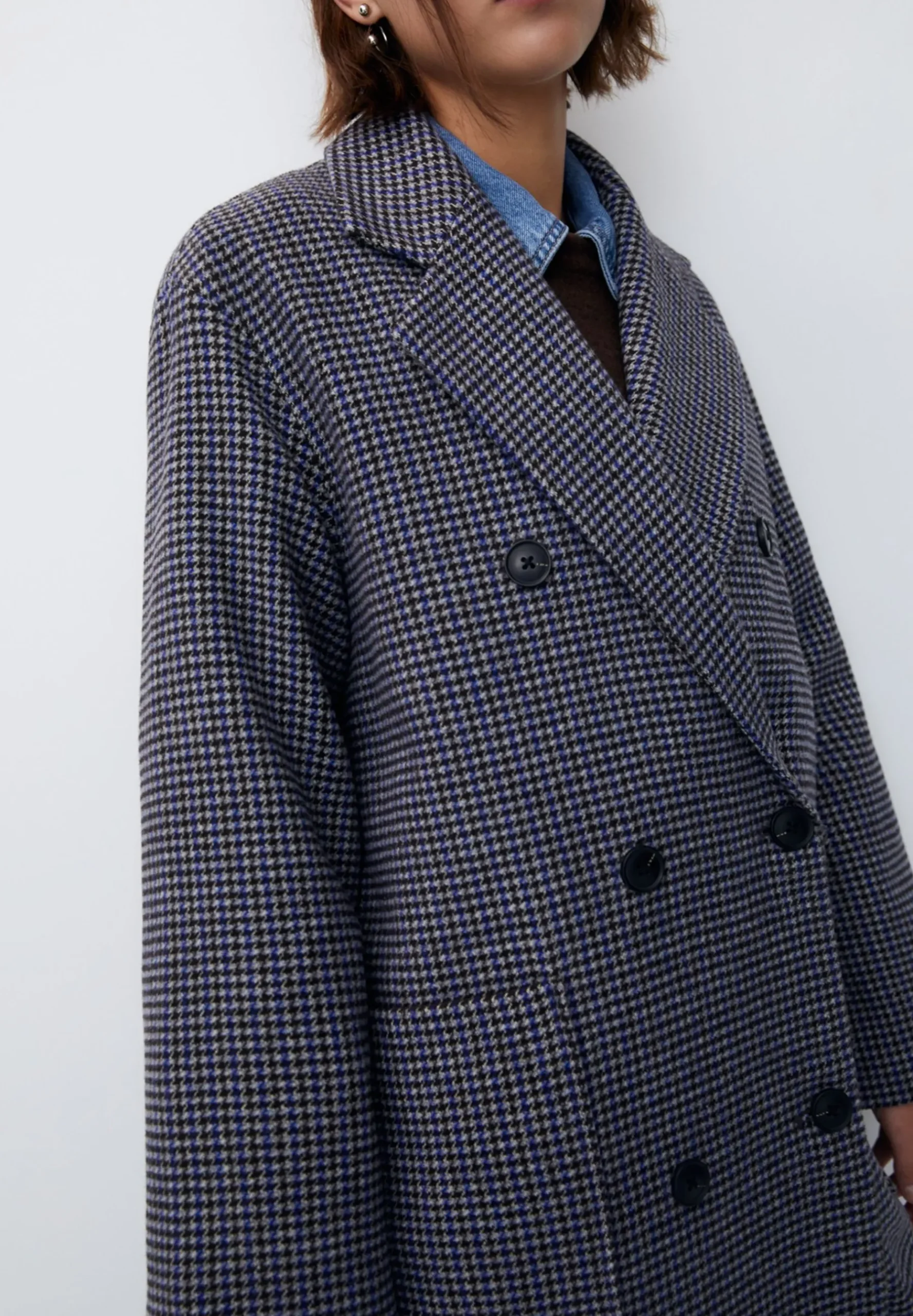 Long Check Texture - Manteau Classique|PULL&BEAR Clearance