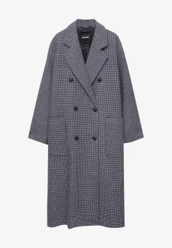 Long Check Texture - Manteau Classique|PULL&BEAR Clearance