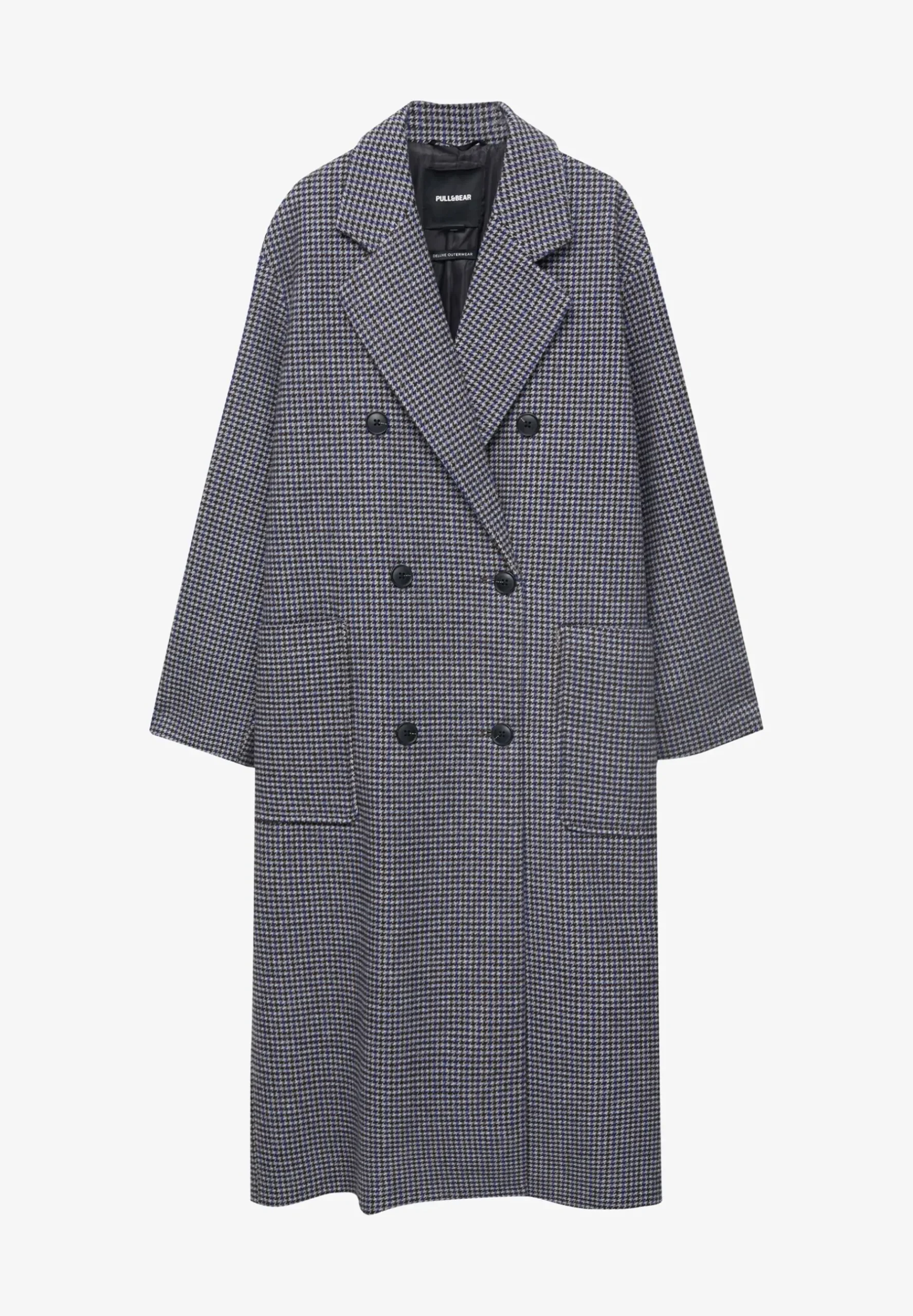 Long Check Texture - Manteau Classique|PULL&BEAR Clearance