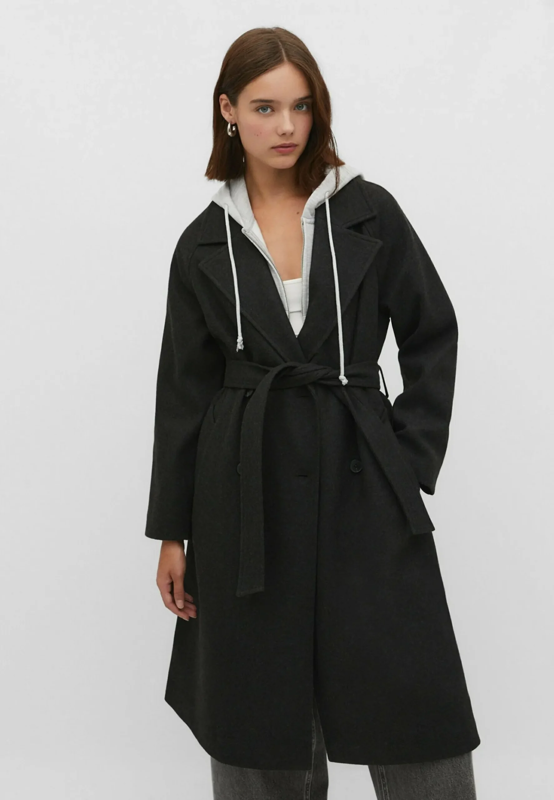 Long Soft-Touch - Trench|Stradivarius Clearance