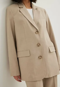 Melange In Oversize Mit Drei Knopfen - Manteau Court|NA-KD Hot