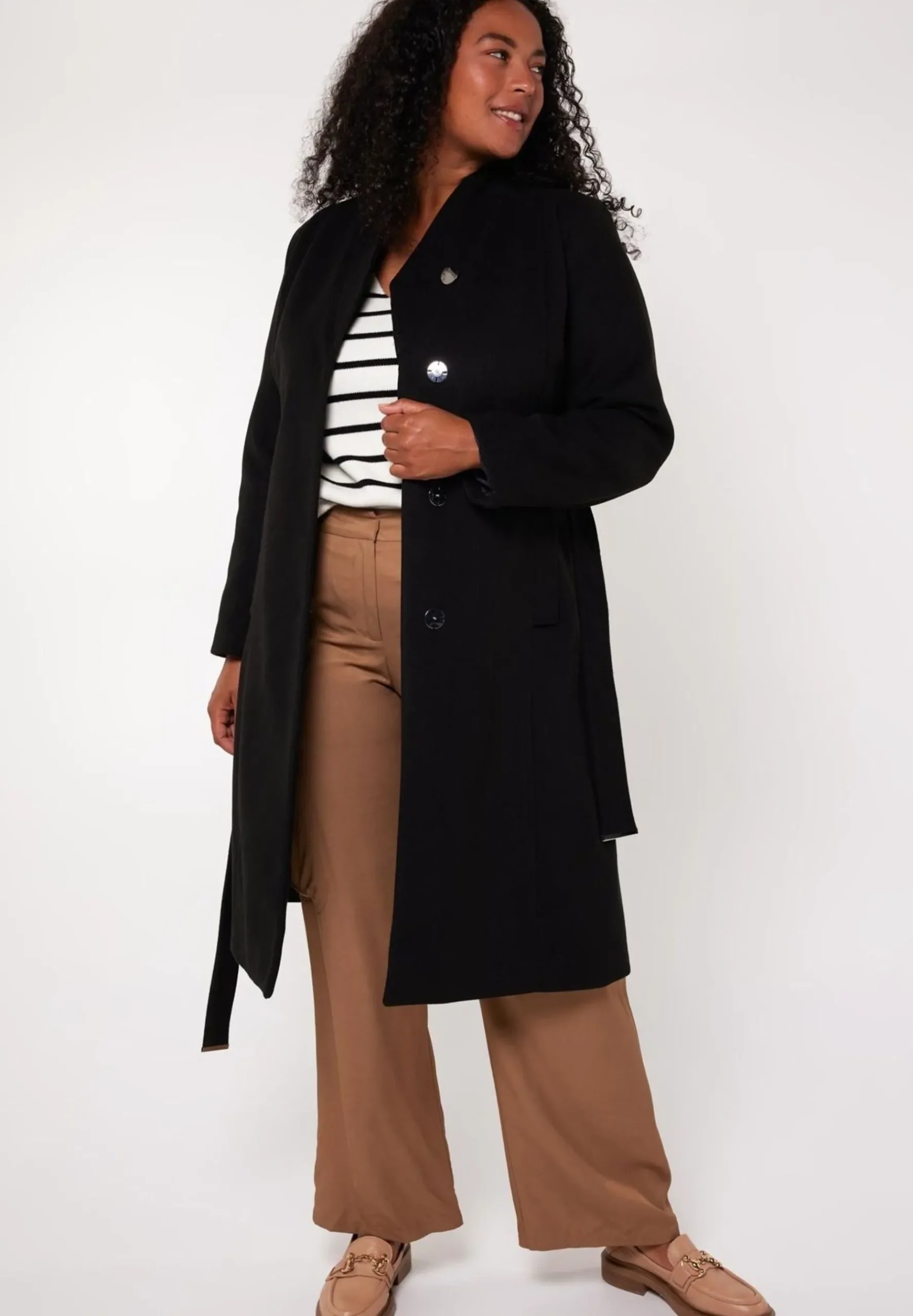 Met Kraag - Manteau Classique|MS Mode Outlet