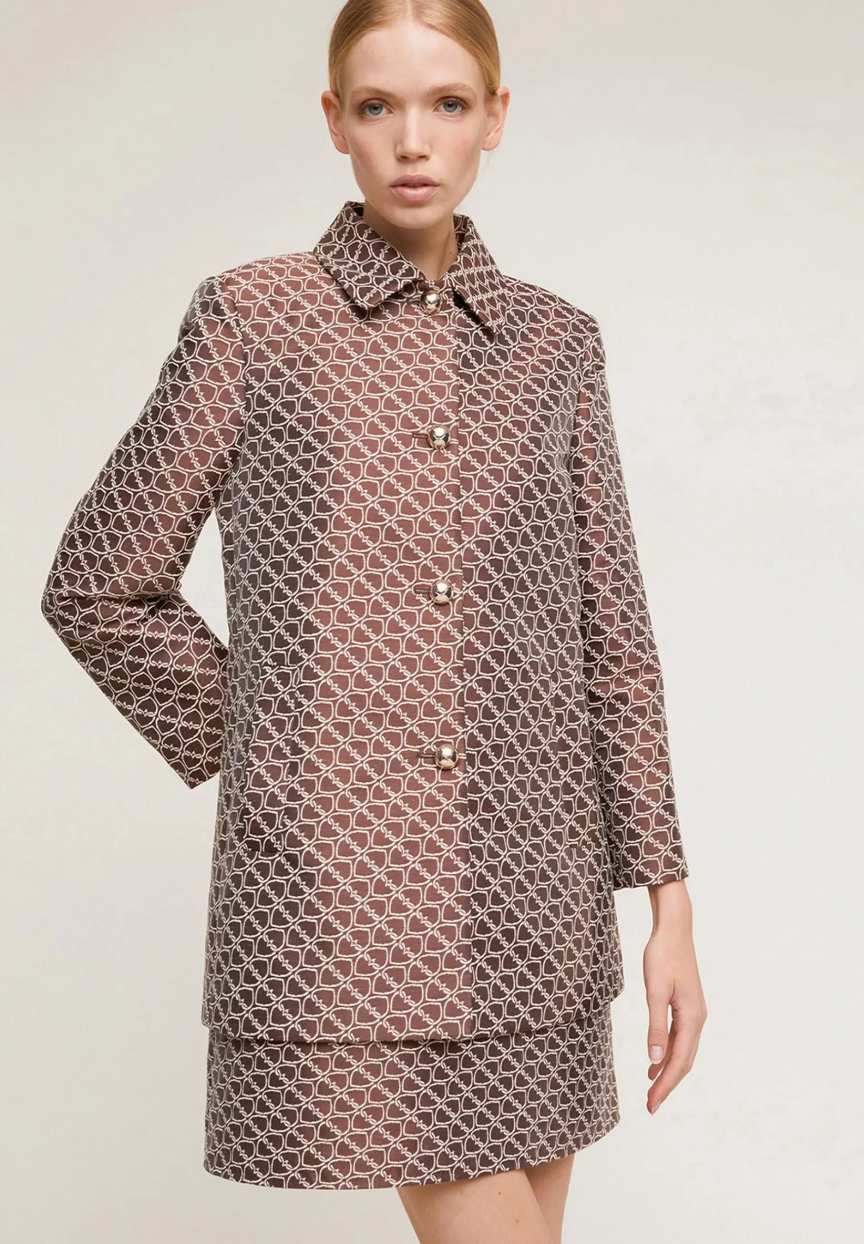 Mit Double Love Muster - Manteau Court|Motivi Flash Sale
