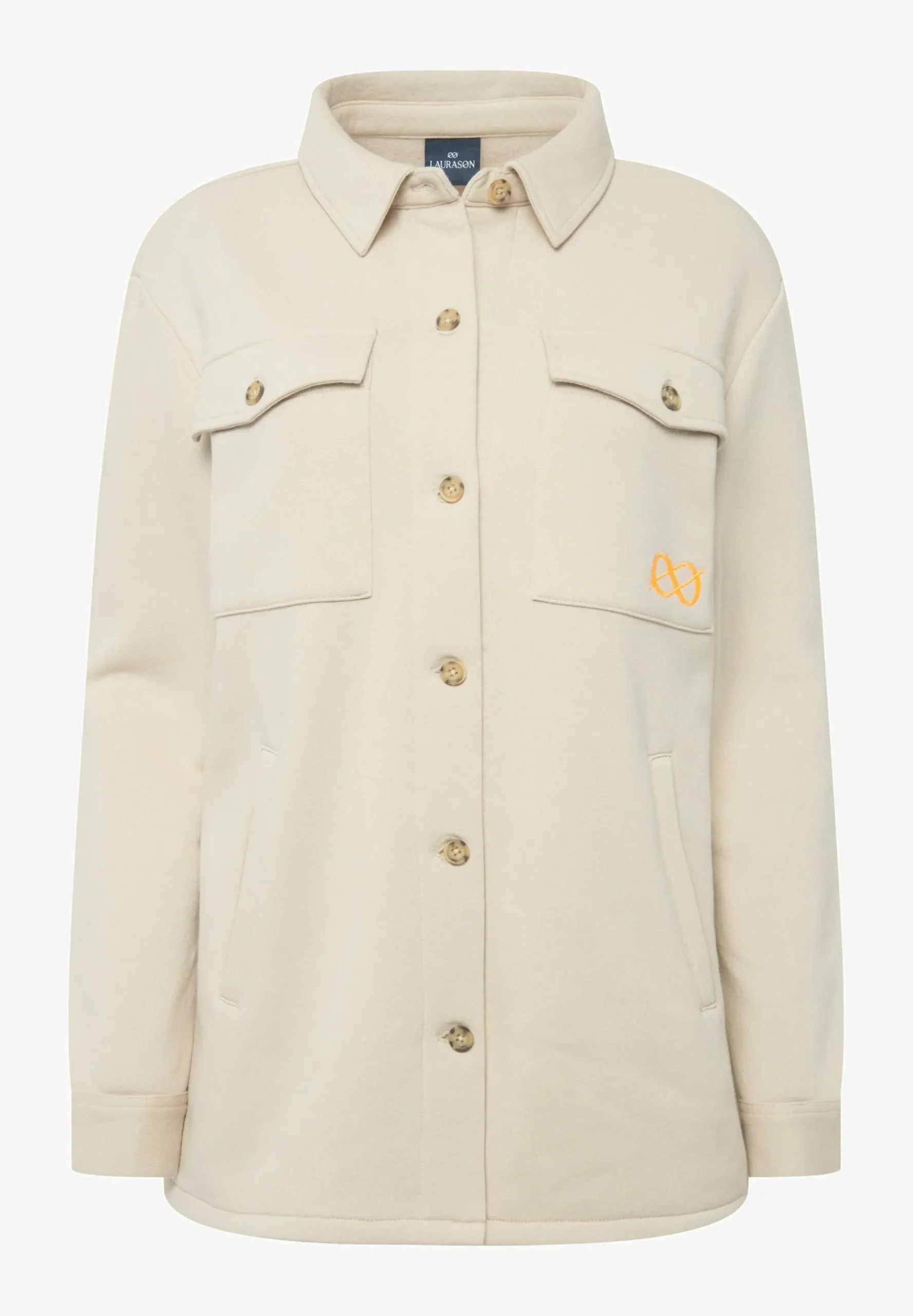 Mit Print Hemdkragen Langarm - Manteau Court|LAURASØN Cheap