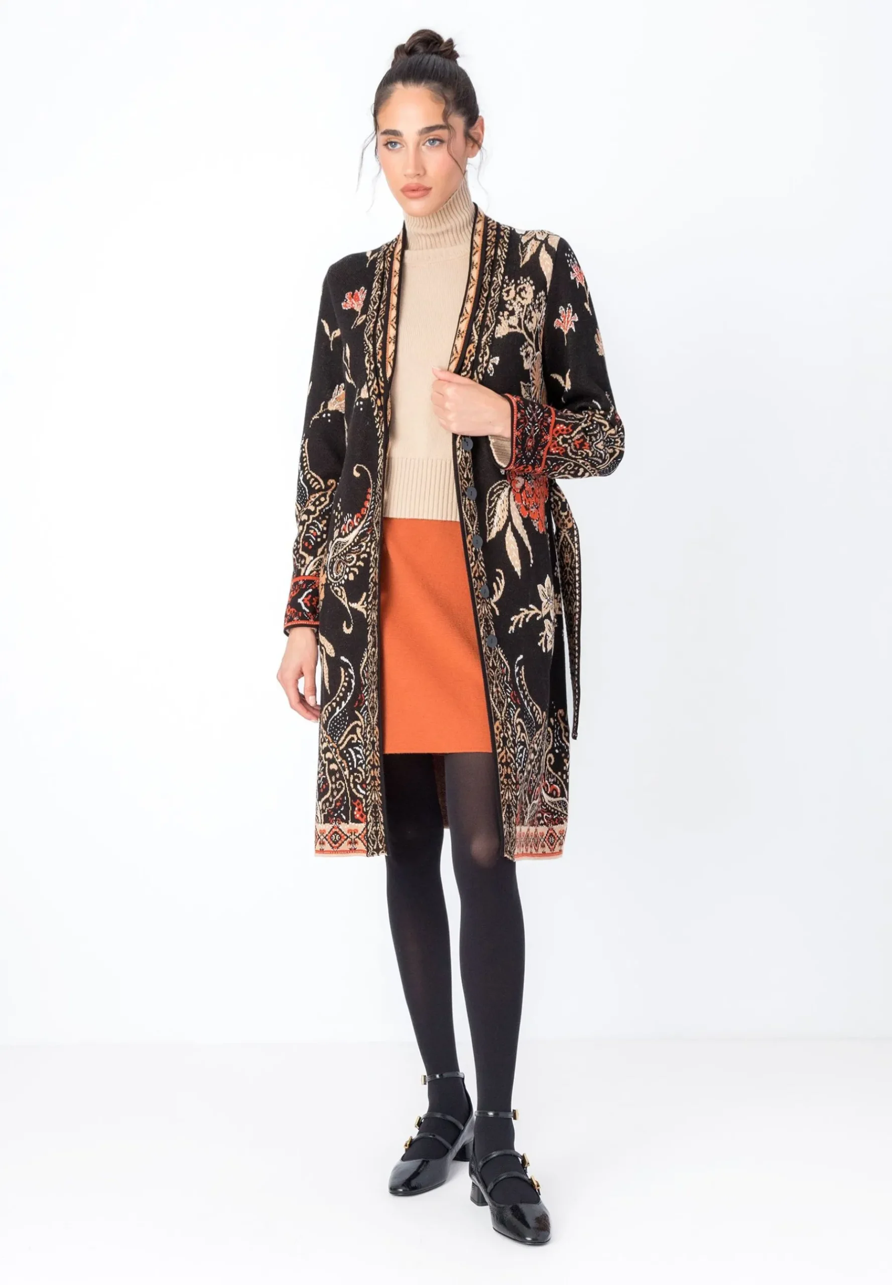 Ornament Flower - Manteau Court|Ivko Best Sale