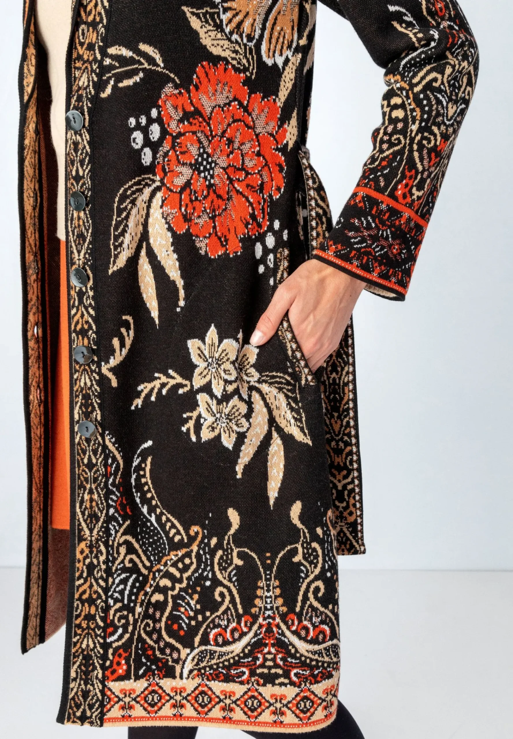 Ornament Flower - Manteau Court|Ivko Best Sale