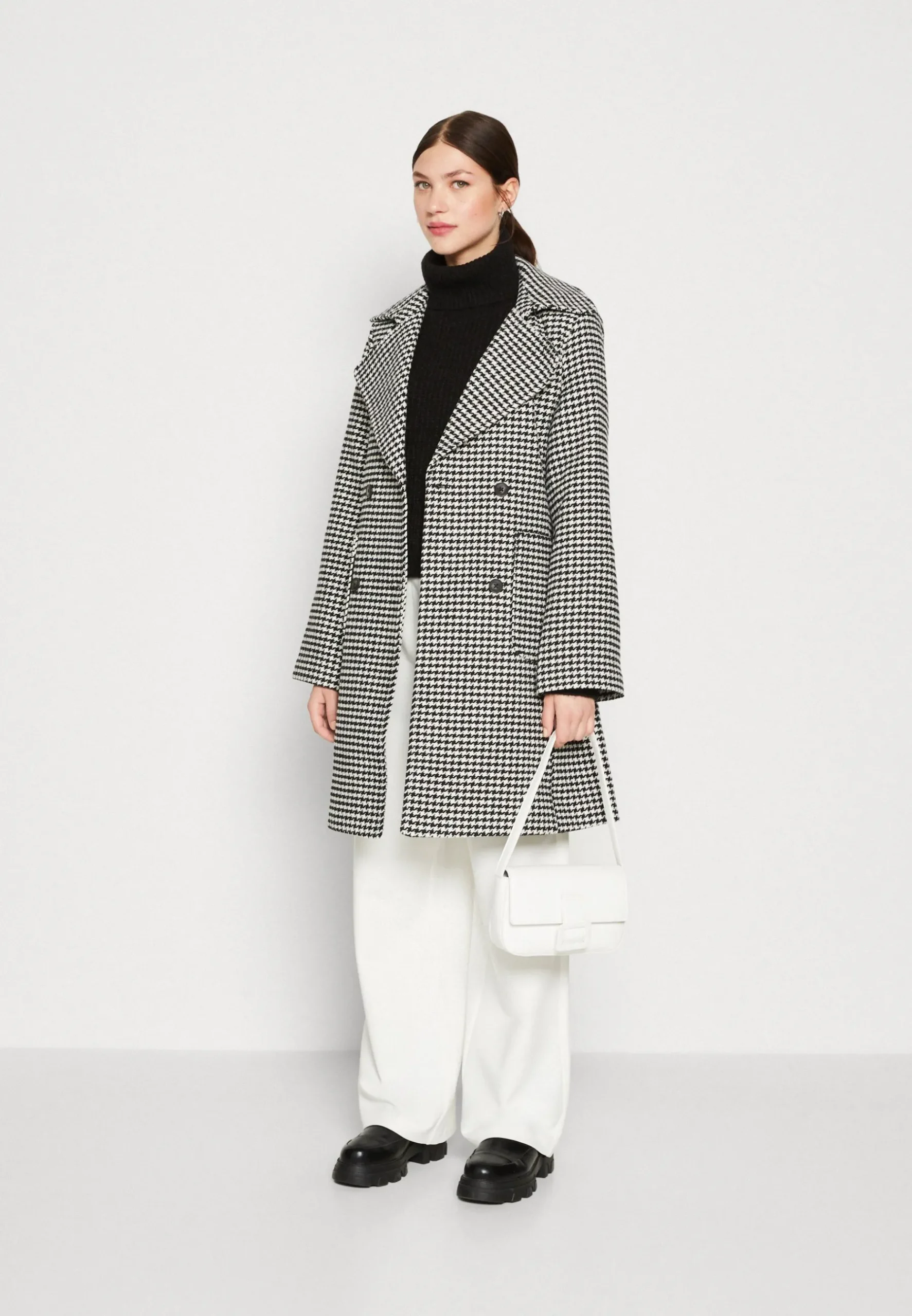 Pcjoannes Checked Coat Belt - Manteau Classique|Pieces Shop