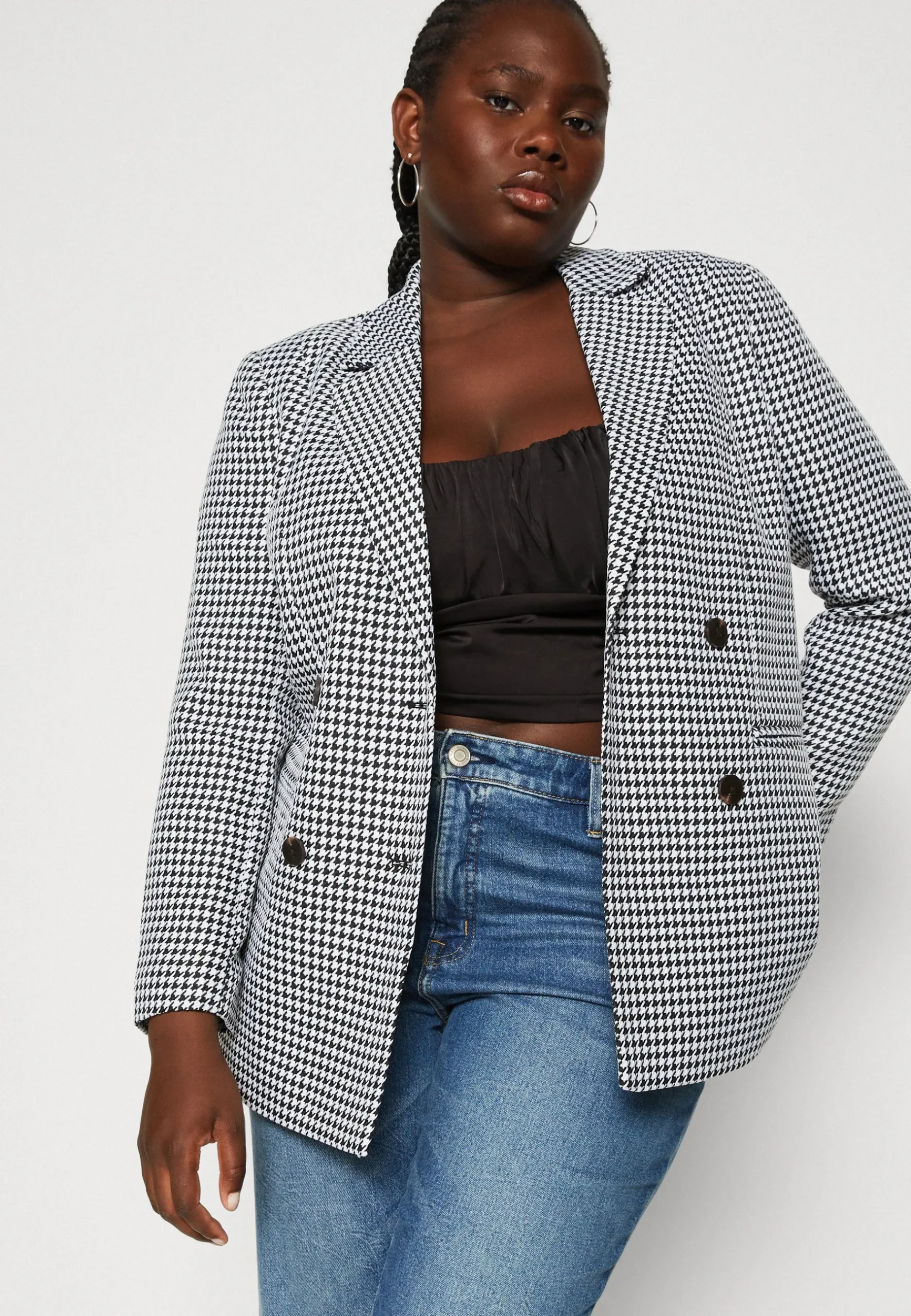 Pcnillan Check Blazer - Manteau Court|Pieces Curve Flash Sale