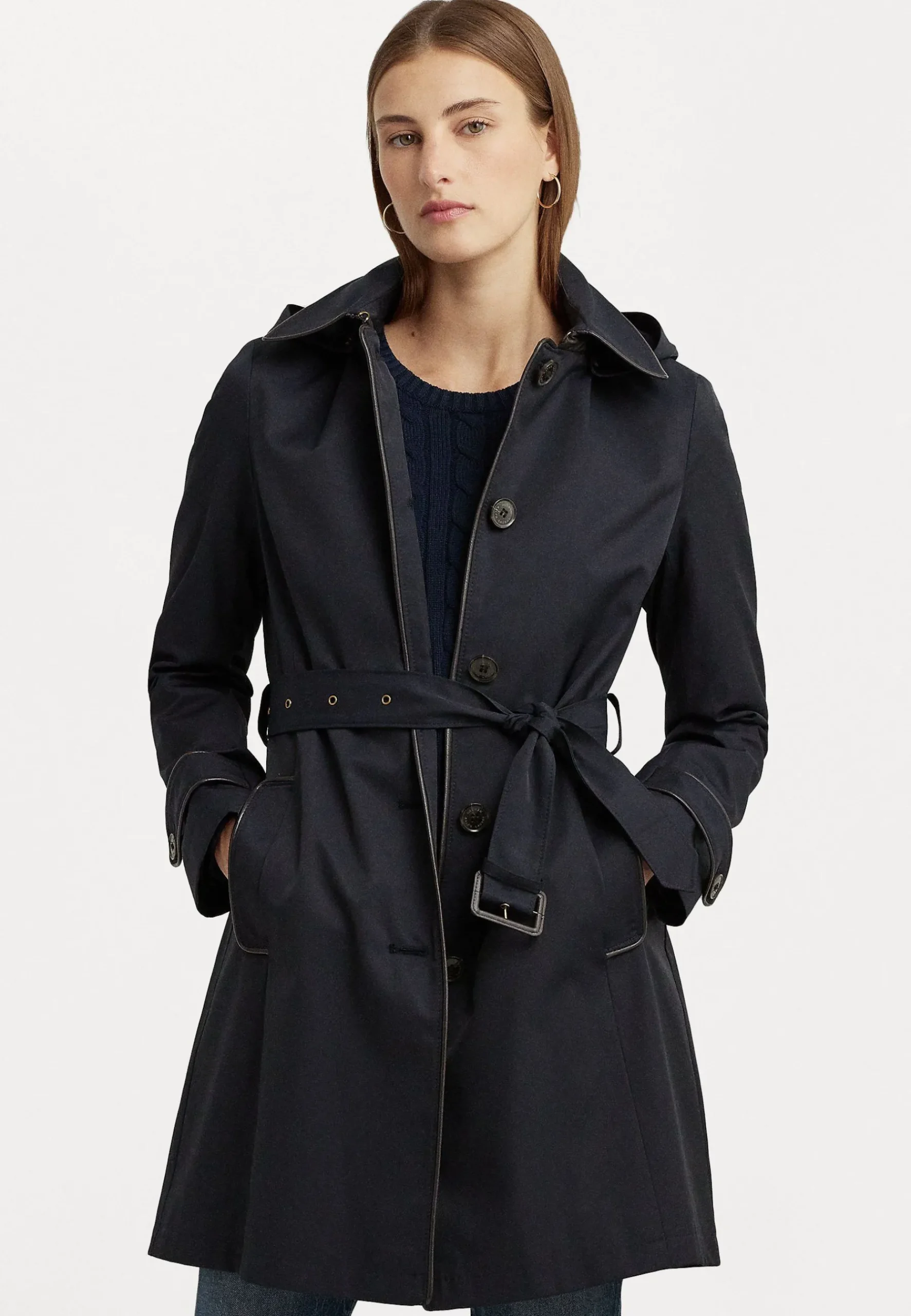 Piping Lined Coat - Trench|Lauren Ralph Lauren Flash Sale