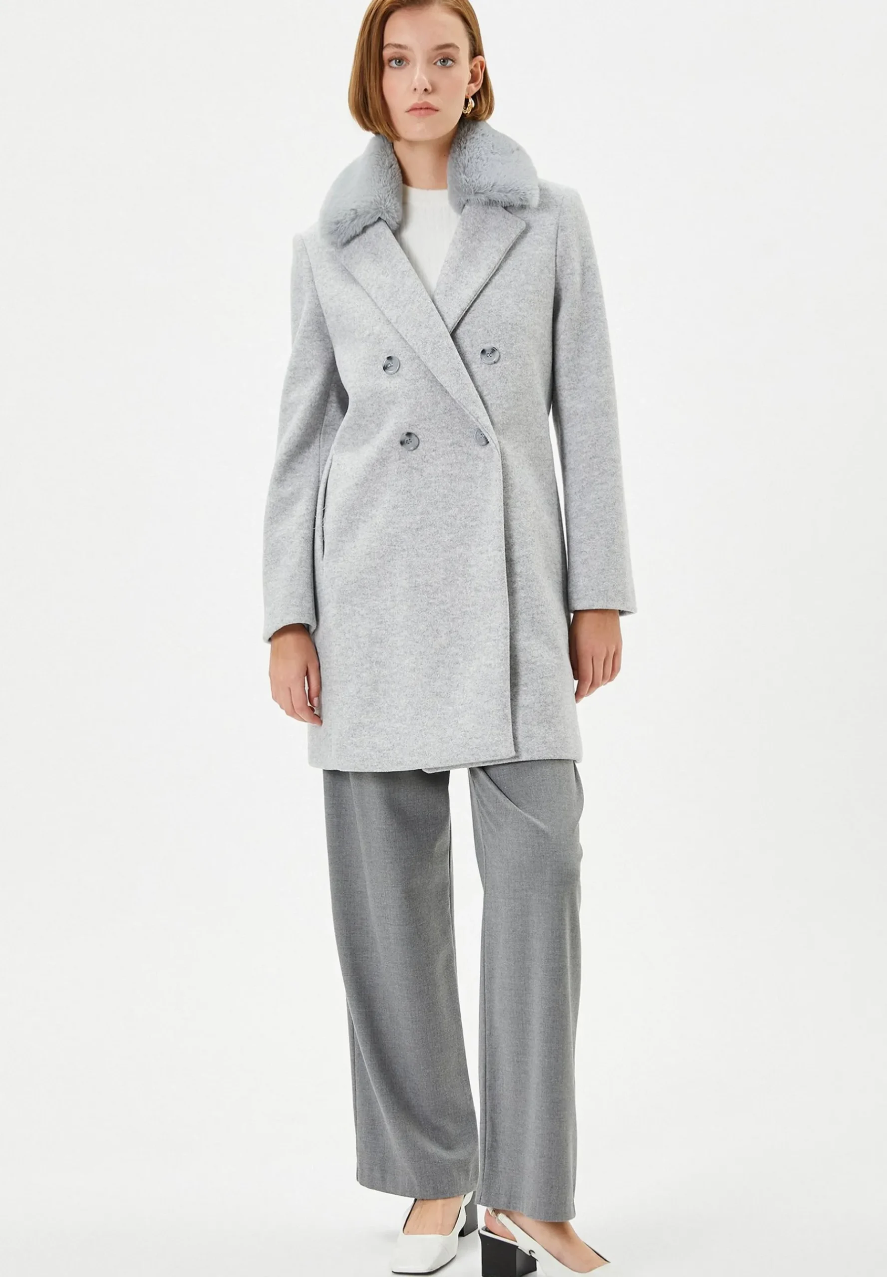 Pocket Detail Removable Detail Buttoned - Manteau Court|Koton Outlet