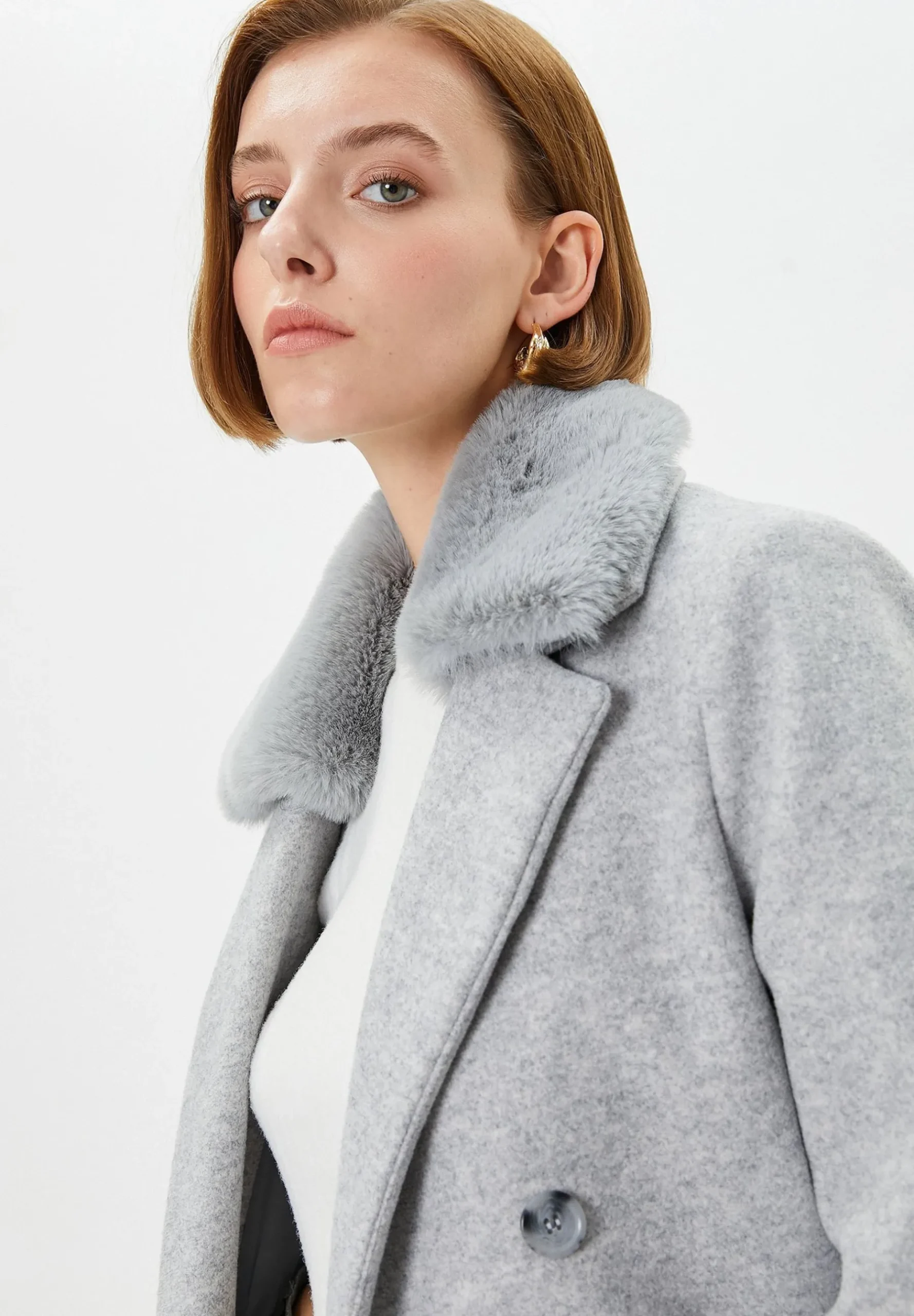 Pocket Detail Removable Detail Buttoned - Manteau Court|Koton Outlet
