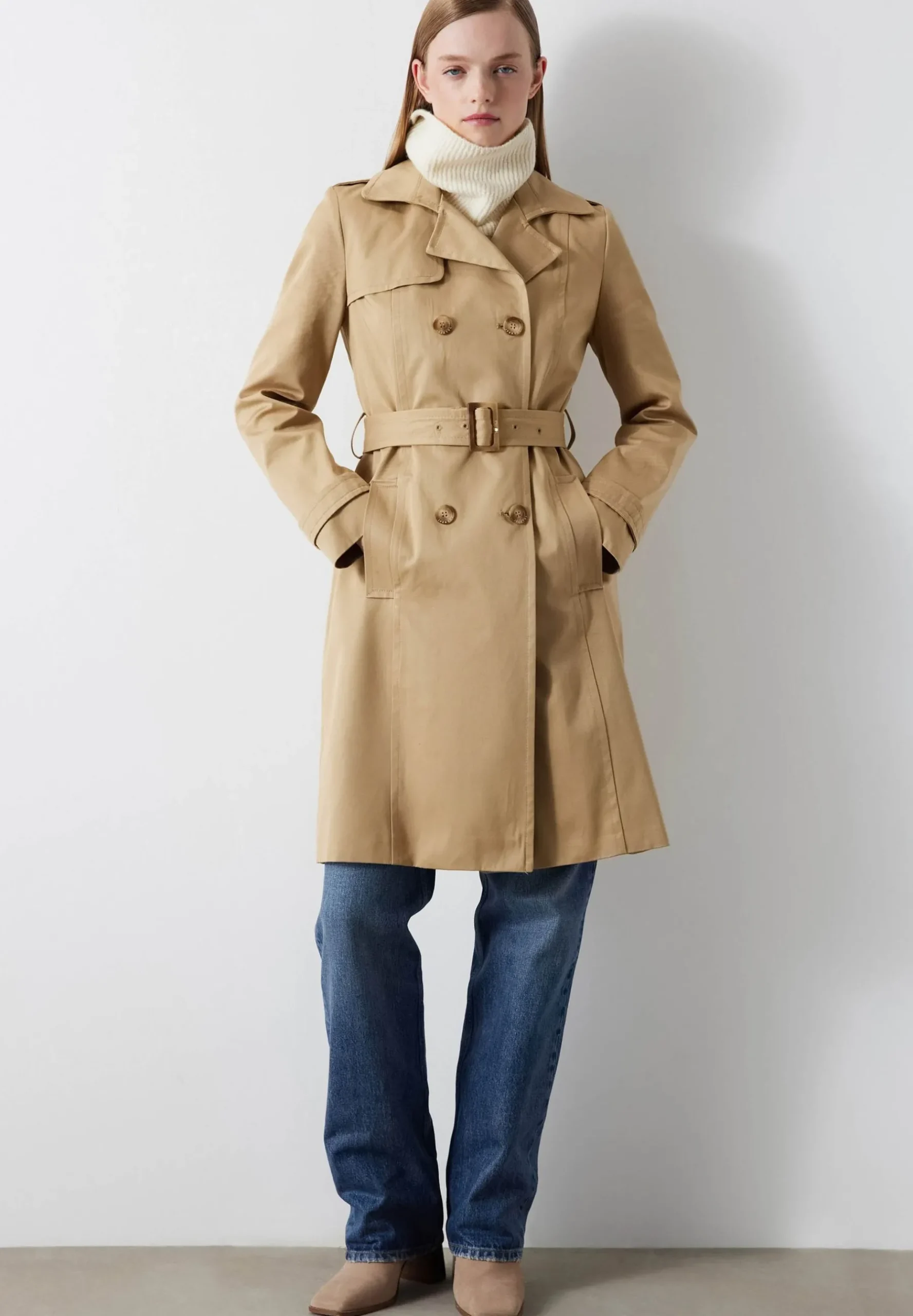 Regular Fit Belted Double-Breasted - Trench|Ipekyol New