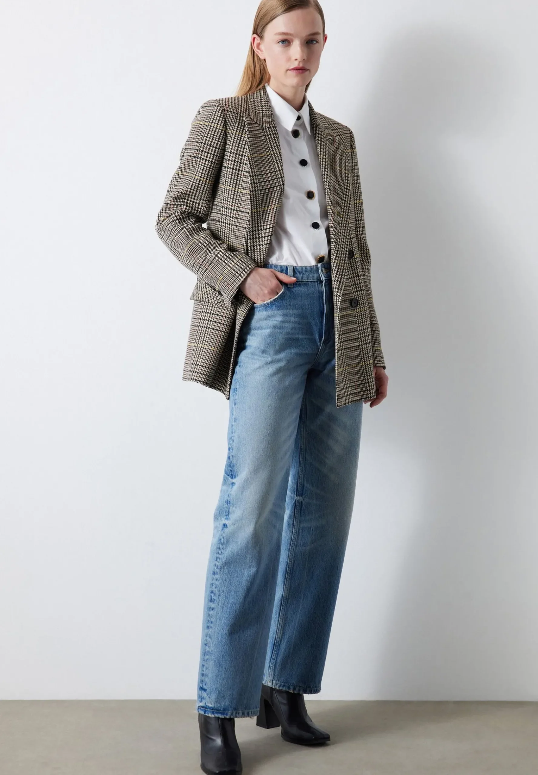 Regular Fit Crowbar Pattern - Manteau Court|Ipekyol Clearance