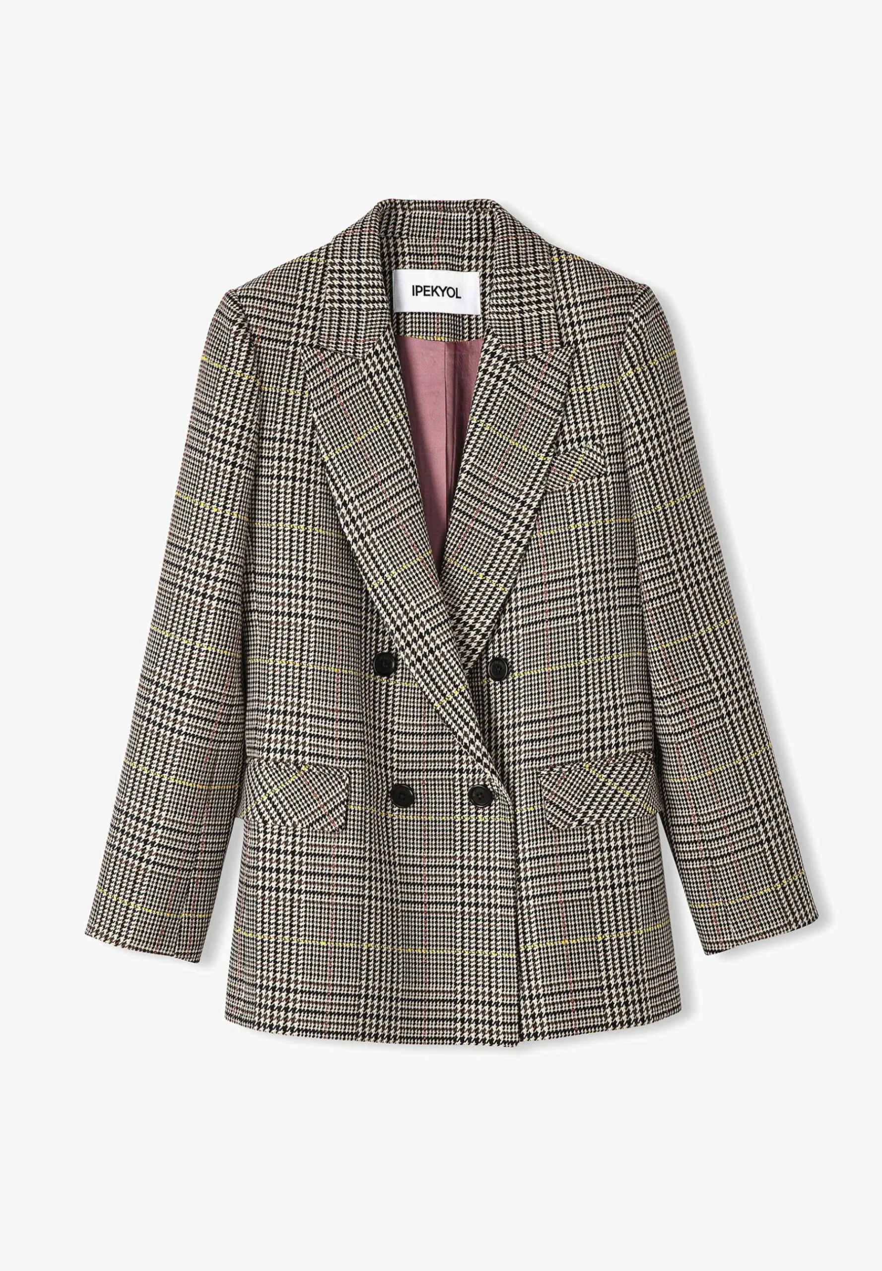 Regular Fit Crowbar Pattern - Manteau Court|Ipekyol Clearance