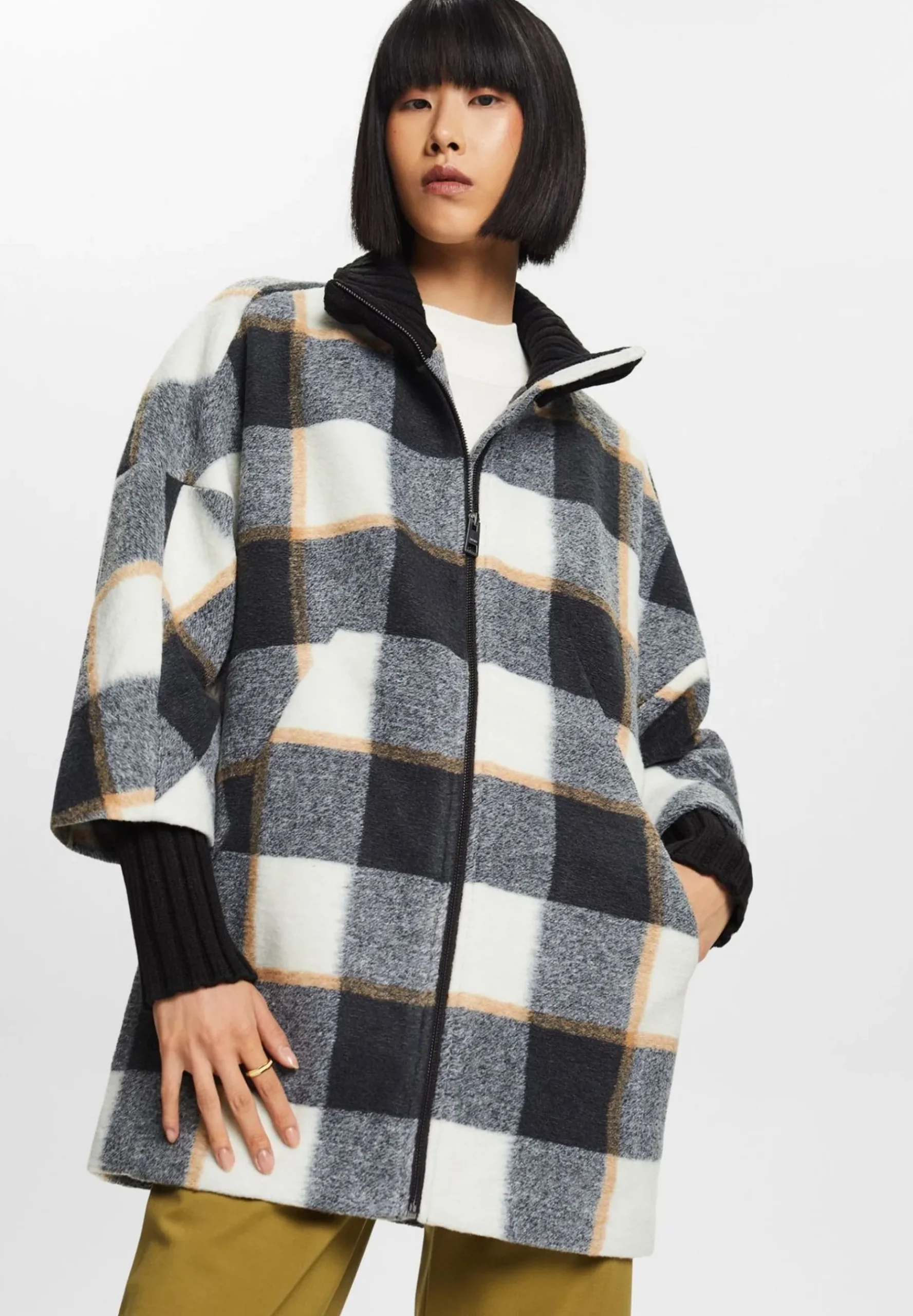 Sg-083Eo1G329 Checkedlong - Manteau Classique|Esprit Collection Best Sale